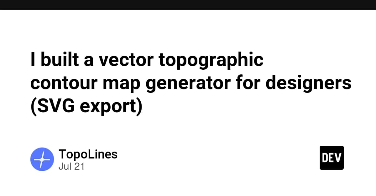 I built a vector topographic contour map generator for designers (SVG export)